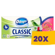 Ooops! Classic papírzsebkendő Aloe Vera - 3 rétegű, 90db (Karton - 20 csomag) higiéniai papíráru