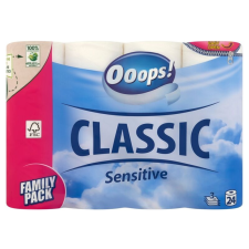 Ooops! Classic Sensitive 3 rétegű Toalettpapír 24 tekercs higiéniai papíráru