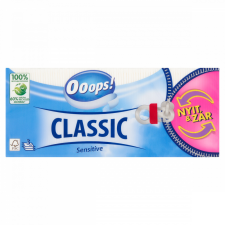 Ooops! Classic Sensitive papír zsebkendő 3 rétegű 90 db papírárú, csomagoló és tárolóeszköz