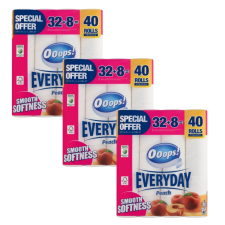 Ooops! Everyday Peach 3 rétegű Toalettpapír 3x40 tekercs higiéniai papíráru