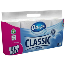 Ooops Toalettpapír, 3 rétegű, kistekercses, 8 tekercs, OOOPS "Classic", sensitive higiéniai papíráru