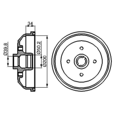 Opel Corsa B hátsó fékdob (200x36, +ABS) - Hart autóalkatrész