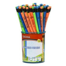 OPTIMA Grafitceruza OPTIMA HB háromszögletű radíros 72 db/display ceruza