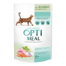 OPTIMEAL Szuper Prémium nedves macskaeledel - Nyúl sárgarépa zselében(85g) macskaeledel