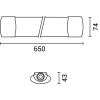 Optonica 6721 18W LED bútorvilágító 65CM 1500LM 6000K - rozsdamentes acél rögzítő elemekkel, tömszelencével, vibrálásmentes