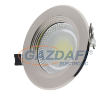Optonica CB3195 10W LED COB spot lámpa, süllyesztett, kerek, 6000K - INOX világítás