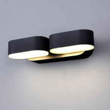 Optonica Fekete fali lámpa, 230V, 2*6W,1440LM,4000K - IP54 világítás