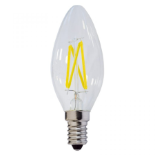 Optonica LED lámpa égő, E14 foglalat, gyertya forma, 4 watt, Filament, meleg fehér izzó