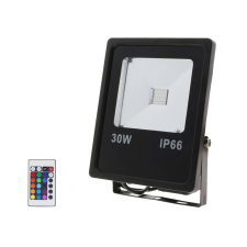 Optonica LED reflektor 30W, kültéri, távirányítóval(INFRA), RGB - IP65 kültéri világítás