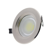 Optonica LED spotlámpa, 30W, COB, inox, kerek, meleg fehér fény világítás