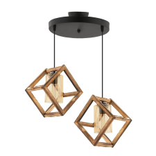 Opviq Chandelier Natural Black Cube Double B Glass világítás