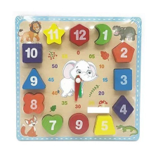 Óra puzzle fából, 10 db-os kreatív és készségfejlesztő