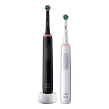 Oral-B Pro 3 3900 Elektromos fogkefe Duopack - Fekete/Fehér (2 db) (4210201291343) elektromos fogkefe