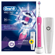 Oral-B Pro 750 3D White Elektromos fogkefe + úti tok (PRO 750 PINK) elektromos fogkefe