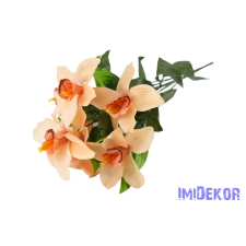  Orchidea 7 ágú selyemvirág csokor 45 cm - Barack dekorációs kellék