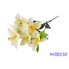  Orchidea 7 ágú selyemvirág csokor 45 cm - Krém dekorációs kellék