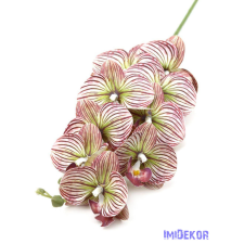  Orchidea 9 fejes ág 95cm - Csíkozott Mályva dekorációs kellék