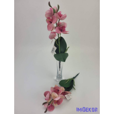  Orchidea gumis levéllel 32cm - Cirmos rózsaszín dekoráció