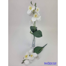  Orchidea gumis levéllel 32cm - Fehér dekoráció