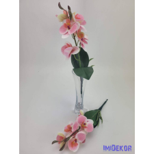  Orchidea gumis levéllel 32cm - Halvány rózsaszín dekoráció