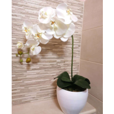 Orchidea Művirág 1 szálas kaspóban #fehér dekoráció