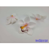 Orchidea selyemvirág fej 9 cm - Fehér Rózsaszínes