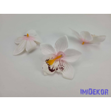  Orchidea selyemvirág fej 9 cm - Fehér Rózsaszínes dekoráció