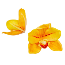  Orchidea virágfej polifoam D10cm sárga 24db/csom dekorációs kellék