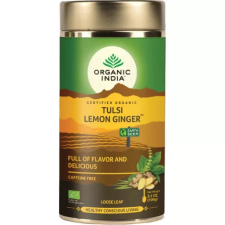 Organic India Tulsi LEMON GINGER Citrom Gyömbér, szálas bio tea, 100g tea