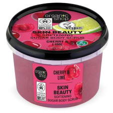 Organic Shop puhító testradír cseresznyével és lime-mal, 250 ml testradír
