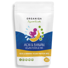 Organiqa bio acai-banán vegán fehérje 400 g vitamin és táplálékkiegészítő