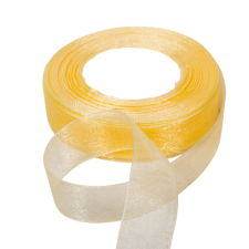  Organza szalag 08 krém 2.5cmx45.5cm dekorációs kellék