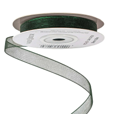  Organza szalag 10mm x 20m - Sötétzöld dekorációs kellék