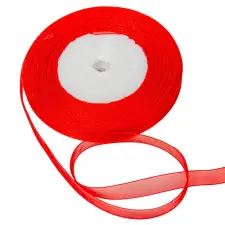  Organza szalag 26 piros 1cmx45.5cm dekorációs kellék