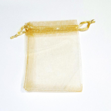  Organza tasak, aranysárga. Mérete: 7x12 cm dekorációs kellék
