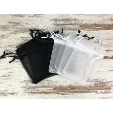  Organza tasak fekete-fehér 12db/cs dekorációs kellék