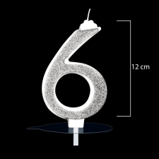  Óriás ezüst számgyertya &quot;8&quot;-as gyertya