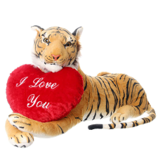  Óriás plüss tigris szívvel - 100cm plüssfigura
