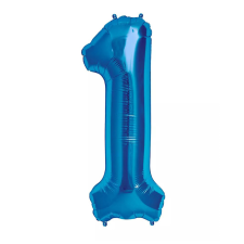 Óriás szám fólia lufi – 1 – Kék party kellék