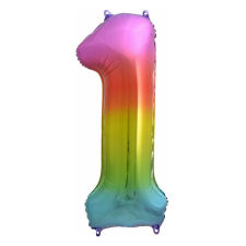  Óriás szám fólia lufi – 1 – Szivárvány party kellék