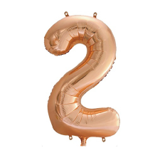 Óriás szám fólia lufi - 2 – Rose Gold party kellék
