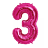  Óriás szám fólia lufi – 3 – Rózsaszín - Pink