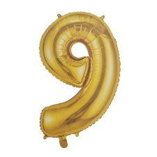 Óriás szám fólia lufi – 9 – Arany party kellék