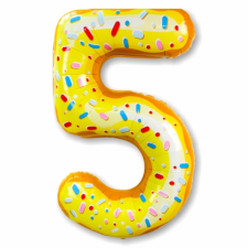 Óriás szám fólia lufi – Fánk – 5 party kellék