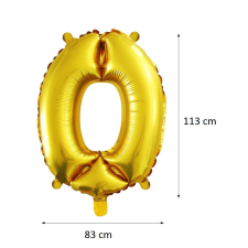  Óriás számos fólia lufi - 0 party kellék