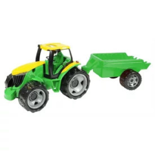  Óriás traktor utánfutóval - zöld, 94 cm autópálya és játékautó