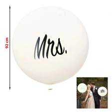  Óriás XL lufi MRS felirattal, fehér 92cm 85426 party kellék