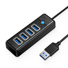 Orico 4x USB 3.0 Hub fekete (PW4U-U3-015-BK-EP) (PW4U-U3-015-BK-EP) hub és switch