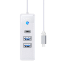 Orico Hub Adapter USB-C to 2x USB 3.0 + USB-C, 5 Gbps, 0.15m (White) hub és switch