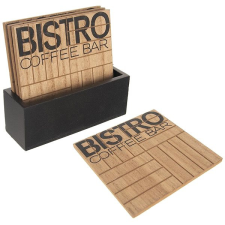 Orion Bistro +állvány, 10 × 10 cm, fa, 4 db konyhai eszköz